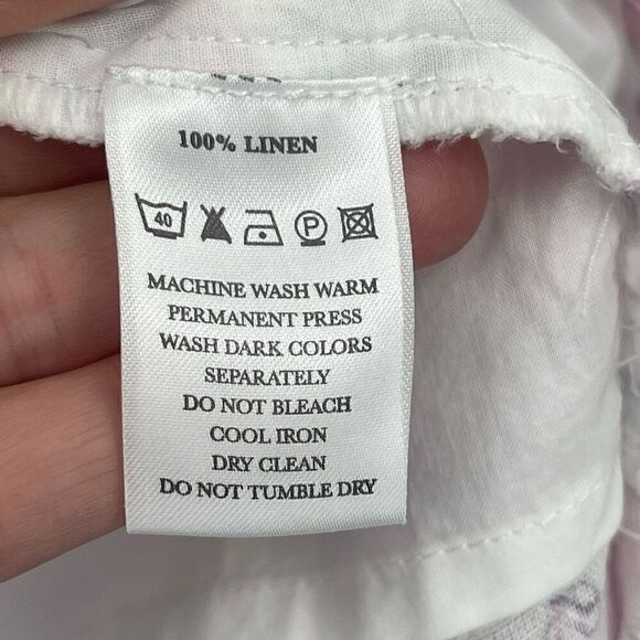 M. Maison Multicolor Floral Square Neck Linen Mini Dress Large - Picture 6 of 9